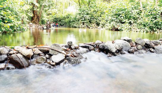 ក្បាលហុងទឹក កន្លែងភ្ញៀវទេសចរញ៉ាំអាហារលម្ហែកាយ ក្បែរទឹកផុសថ្លាឈ្វេង