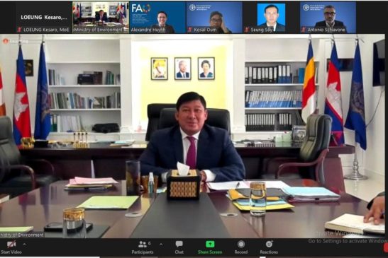 ឯកឧត្តម សាយ សំអាល់ រដ្ឋមន្រ្តីក្រសួងបរិស្ថាន អនុញ្ញាតិអោយ លោក Alexander Huynh តំណាងអង្គការ FAO ប្រចាំប្រទេសកម្ពុជា ចូលជួបជម្រាបលា តាមប្រពន្ធ័ zoom