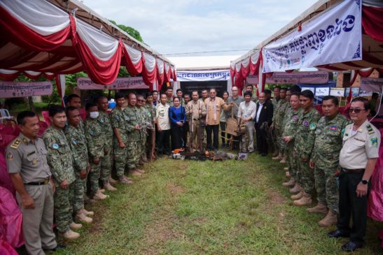 ពិធីបើកយុទ្ធនាការអន្ទាក់សូន្យនៅសហគមន៍តំបន់ទេសចរណ៍ធម្មជាតិត្មាតប៉ើយ ស្ថិតក្នុងដែនជម្រមសត្វព្រៃគូលែន-ព្រហ្មទេព ភូមិសាស្ត្រស្រុកជាំក្សាន្ត ខេត្តព្រះវិហារ